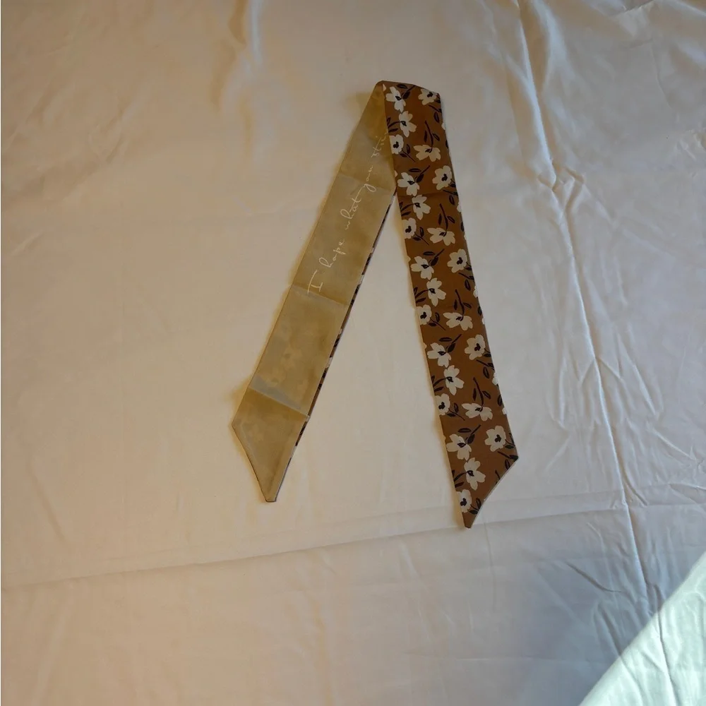 Brown and Cream‎ Western Skinny Mini Wild Rag Scarf Cowgirl Necktie/Purse Twilly